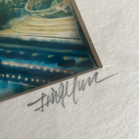 Signed lithograph. New York City, Rockefeller Center ice rink. Vintage - Picture 2 of 3